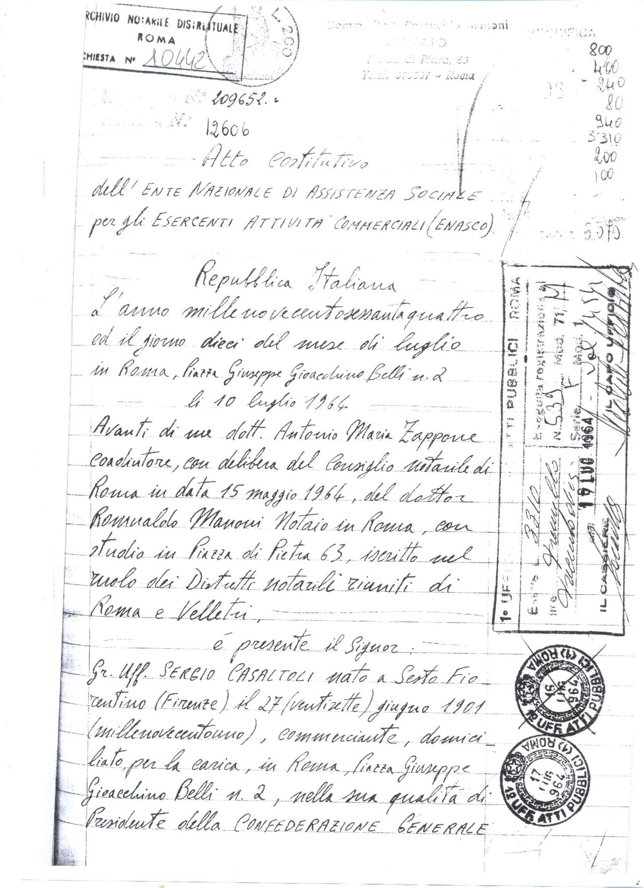 Atto Costitutivo di ENASCO 