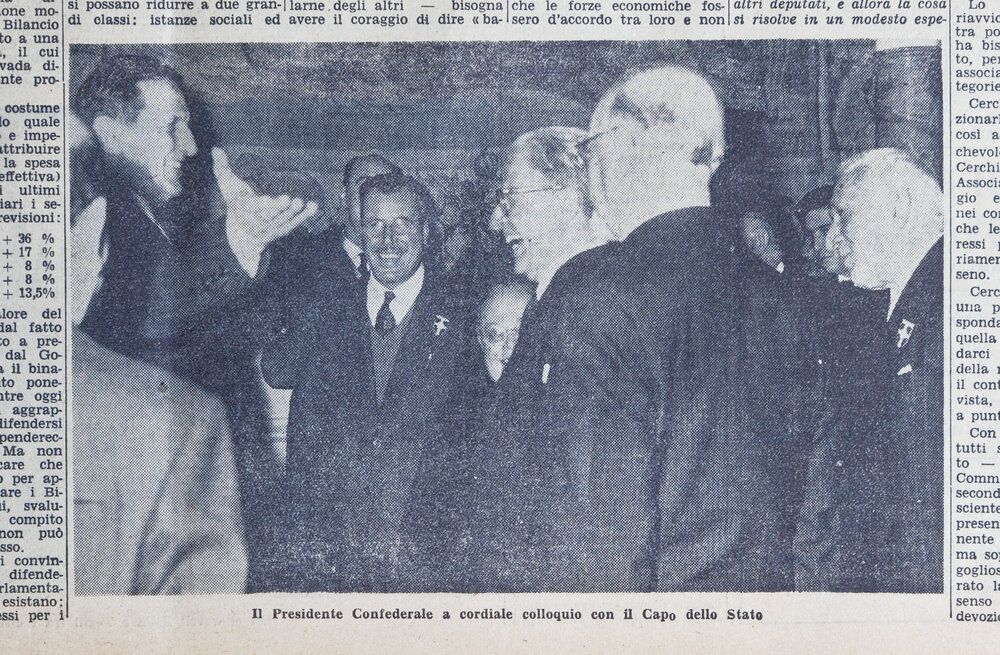 Giovanni Maria Solari con il Presidente della Repubblica Luigi Einaudi 