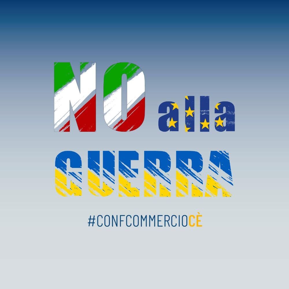 Logo per vetrofania della campagna di Confcommercio "No alla guerra"